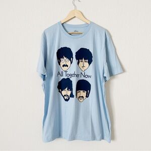 NEW The Beatles All Together Now Light Blue Graphic Tee